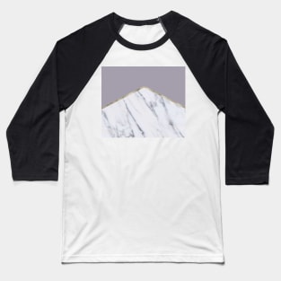 Smokey lilac - gold geometric marble Baseball T-Shirt